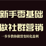 新手零基础做社群营销,一步步教你做裂变转化盈利